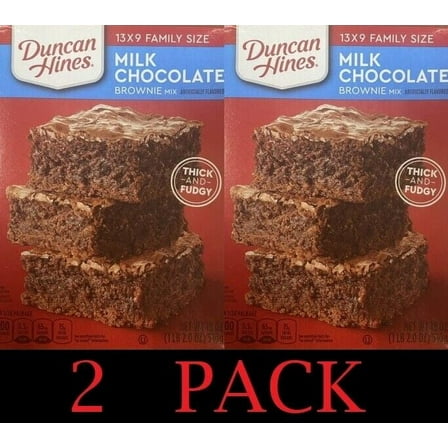 2x Duncan Hines MILK CHOCOLATE Baking Brownie Mix 13X9 FAMILY SIZE 18 oz 2 PACK