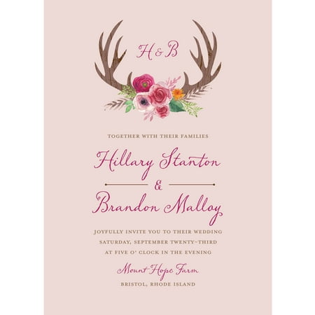 Red And White Wedding Invitations - Woodland Fantasy Standard Wedding Invitation