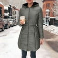 thumbnail image 3 of Zip Up Jacket Sevevn Women's Warm Winter Quilted Jacket Long Fleece Lined Puffer Coat Parka With Hood, 3 of 7