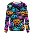 thumbnail image 3 of Plus Size Women's Halloween Graphic Sweatshirts Crew Neck Long Sleeve Comfortable, 3 of 5