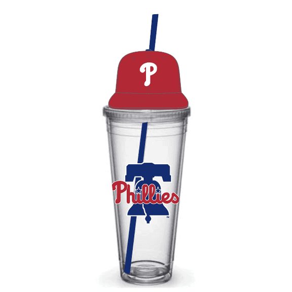 MLB PHILADELPHIA PHILLIE HELMET STRAW TUMBLER