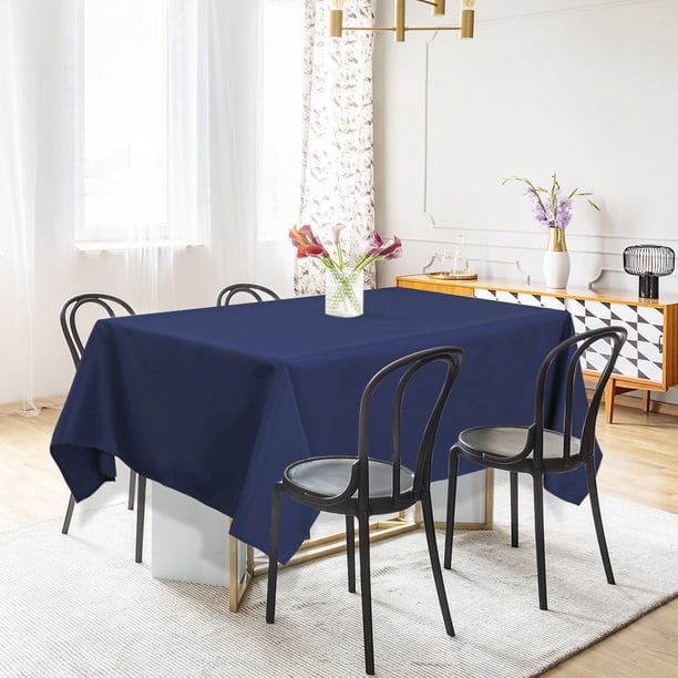 Wewoch Mantel Rectangular Negro Resistente A Las Arrugas, Tela Lavable Para Comedor, Cocina, Fiestas, Bodas Y Uso Al Aire Libre, 60 X 84 Pulgadas