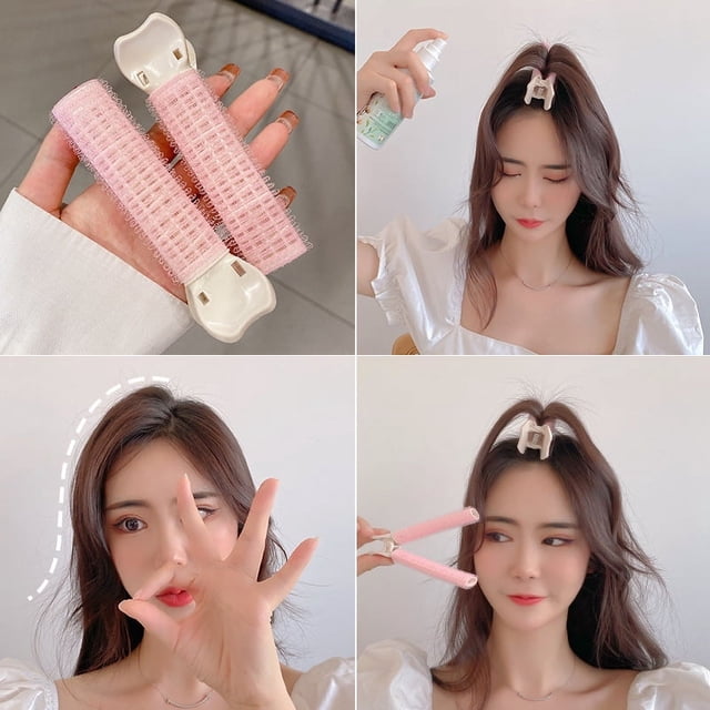 Flequillo de aire de diosa fijo no daña los rizadores de pelo de plástico para el cabello perezoso rizos esponjosos horquillas rizadores mágicos