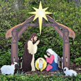 thumbnail image 1 of Oh Holy Night Wooden Sign Christmas Family Nativity Scene Sign Rustic Farmhouse Xmas Party Decoration For Outdoor Garden Yard Lawn -NMAOV, 1 of 2