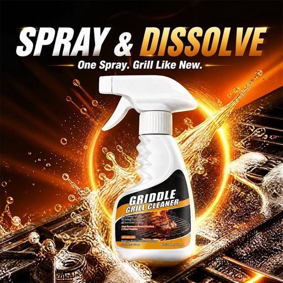 Stove and Grill Grease Remover Cleaner, Powerful Stubborn Burnt Oil Stain Dissolving Liquid, No-Scrub Fast Cleaning Solution for Kitchen Stovetop Barbecue Grill Daily Maintenance(120ml)