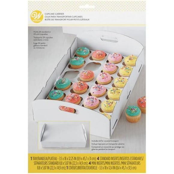 Boîte de transport pour petits gâteaux blanche Wilton, capacité 24 gâteaux Boîte gâteries blanche, 24