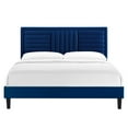 thumbnail image 4 of Modway Sofia Channel Tufted Velvet Queen Platform Bed in Navy, 4 of 8