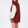 thumbnail image 4 of Chaqueta de Franela Abotonada de para Mujer, con Solapa Afelpada, Larga, Blusa A Cuadros, Otoño Gran Rojo XL, 4 of 8