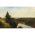 thumbnail image 3 of John Frederick Kensett 24x16 Black Modern Framed Museum Art Print Titled - View on the Genesee Near Mount Morris (1857), 3 of 5