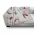 thumbnail image 3 of Yoga Soft Flannel Fleece Throw Blanket, Yoga and Pilates Poses Healthcare Fitness Concept Exercise Gymnastics, Cozy Plush for Indoor and Outdoor Use, 60" x 80", Coral Pink Coconut, by Ambesonne, 3 of 6