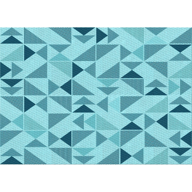 Ahgly Company Machine Washable Indoor Rectangle Transitional Blue Ivy Blue Area Rugs, 7' x 9'