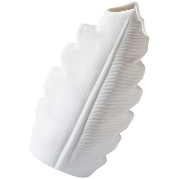 Farmhouse Flower Vase Leaf Vase Plant Decor Vase 24X13CM White