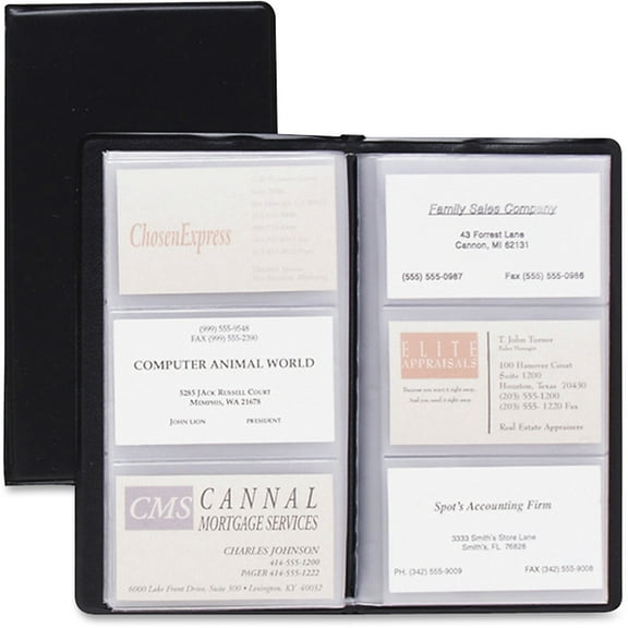 Cardinal Business Card File, Black, 72 Slots