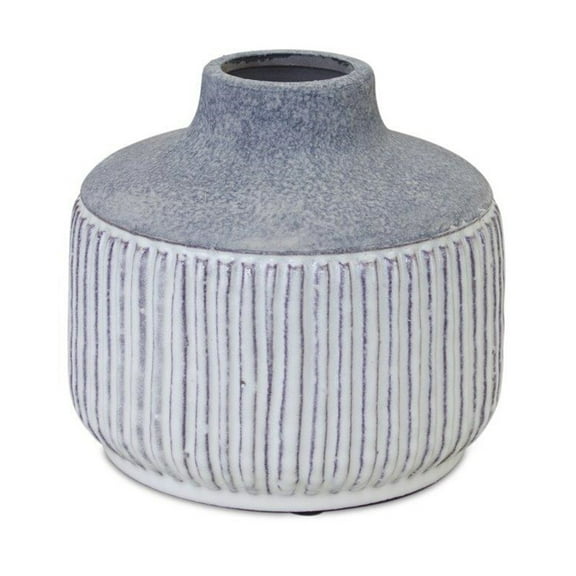 Modern Grey Terra Cotta Vase - 6 Inch Decorative Ceramic Flower Pot for Home Decor