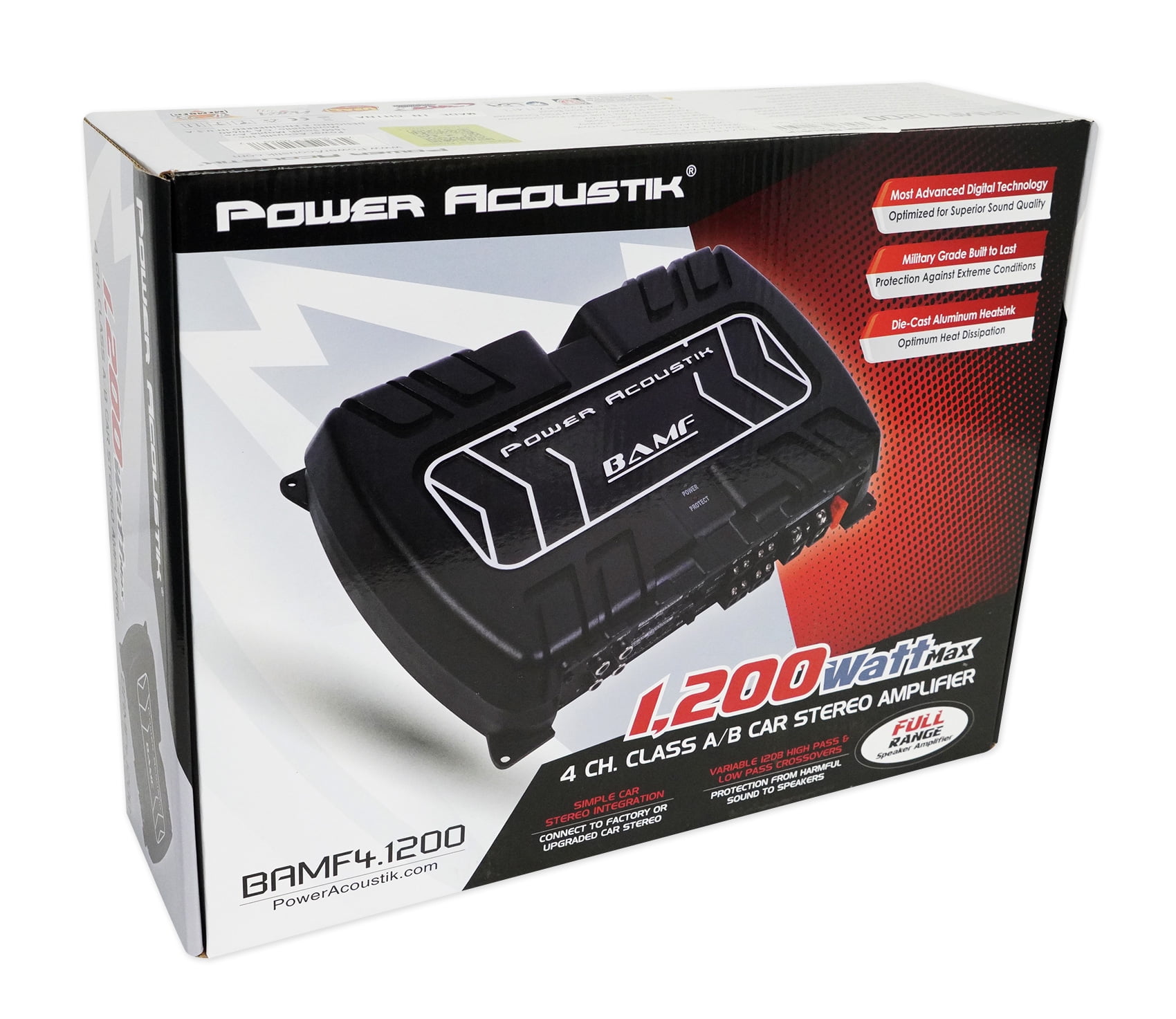 BAMF Series MOSFET Class A/B 1250-Watt 2-Channel Amplifier-T43007 Power Acoustik BAMF1-3000D BAMF Series 3000W Max Class D Monoblock