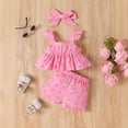 thumbnail image 2 of Xyant Toddler Baby Girl Clothes Knit Floral Fly Sleeve Tops Shorts Cute Summer Spring Outfits Infant Baby Girl Clothing Set (Red,6-9 Months), 2 of 6