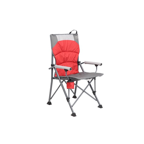 Timber Ridge Wisteria Hard Arm Camping Chair, Red and Gray, Adult