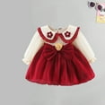thumbnail image 5 of Tdoqot Toddler Girls Dresses- Cute Casual Long Sleeve Fashion Spring Clothes Red Size 1T, 5 of 6