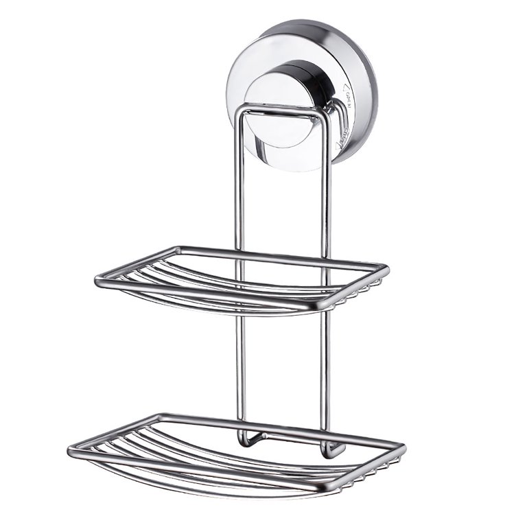 ESYLIFE Vacuum Suction Cup Shower Soap Dish Holder Chrome Finished