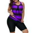 thumbnail image 1 of Traje de Baño Atlético Tipo Rash Guard Capri Tankini para Mujer Talla Plus, 1 of 6