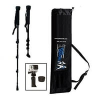 York Nordic Collapsible Trekking & Hiking Poles with Digital Camera Mount, Flip Locks, and Rubber Feet, Pair