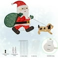 thumbnail image 7 of Lighted Christmas Santa Claus with Puppy, 26.5 Inch Pre-Lit 2D Tinsel Santa Walking Dog Xmas Outdoor Yard Decor with Lights, Light Up & Plug in for Festive Xmas Holiday Garden Lawn Display, 7 of 7