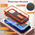 thumbnail image 4 of for iPhone 14 Pro Max Case, iPhone 14 Pro Max Phone Case with Built in Kickstand, Shockproof/Dustproof/Drop Proof Heavy Duty Military-Grade Rugged Protective Cover for iPhone 14 Pro Max,Orange, 4 of 8
