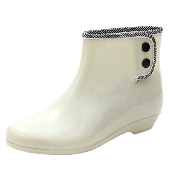 OAVQHLG3B Women's Rain Boots Trendy Short Tube Rain Boots Water Slip Resistant Water Shoes