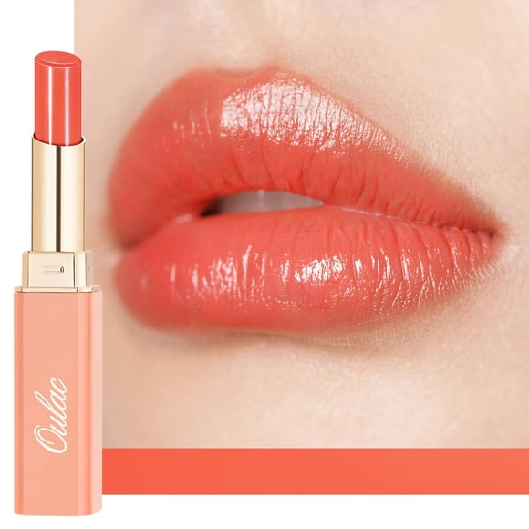 Oulac Orange Lipstick - Moisture Shine Lipsticks for Women & Tinted Lip Balm for Dry Lips, Medium Coverage Lip Color | Juicy Look, Glossy Finish, Vegan, Cruelty-Free, Orange Shock! (12)