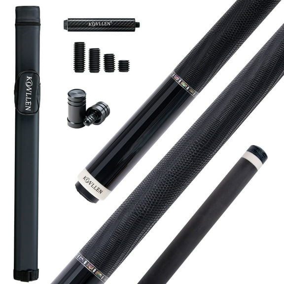 KONLLEN Carbon Fiber Pool Cue Stick with 11.8mm black Low Deflection Hand-Made Inlay Billiard Cue
