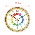 thumbnail image 2 of Horloge Murale Colorée pour Enfants Classes Chambre à Piles Dire l'Heure - Aiguilles Colorées, 2 of 6