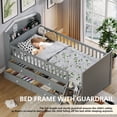 thumbnail image 5 of Mirightone Twin Size Low Loft Bed with Storage 4 Drawers, Wooden Loft Bed with Guardrail Headboard and Ladder, Twin Platform Bed, No Box Spring Needed.（Gray）, 5 of 8