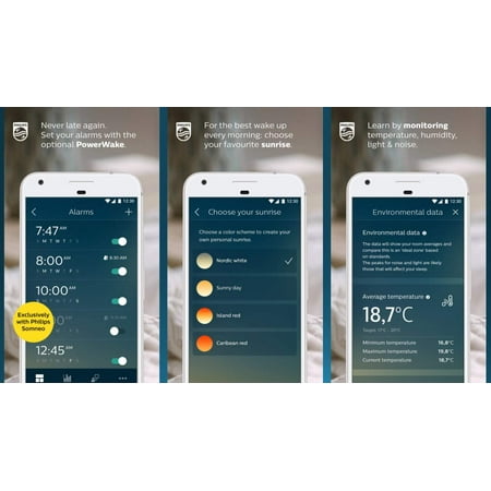 Philips Somneo Connected Sleep and Wake-up Light Therapy Lamp, Smartphone Enabled (HF3670/60)