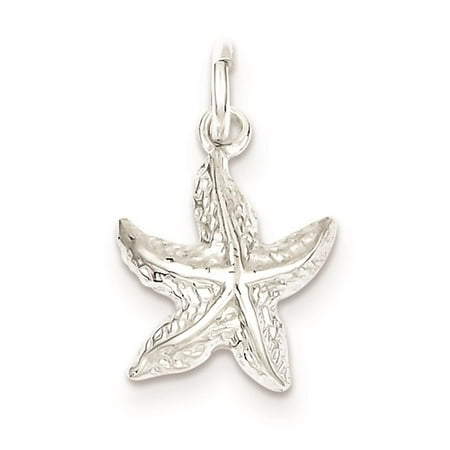 Sterling Silver Polished Starfish Solid Open back Charm Pendant 17mmx13mm