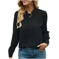 thumbnail image 1 of Tops Para Mujer Blusa Casual Elegante Camisas de Manga Larga Camisa Clásica de Túnica Suelta de Gasa Con Botones de Encaje de Color Sólido Odeerbi  ODB164886, 1 of 9