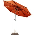 thumbnail image 1 of Gymax Parasol de Marché pour Table de Patio de 10 Pi avec 24 Lumières DEL Solaires et Base Robuste Orange, 1 of 10