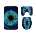 thumbnail image 1 of JSDART Brigital Beautiful Multicolored Eye 3 Piece Bathroom Rugs Set Bath Rug Contour Mat and Toilet Lid Cover, 1 of 2