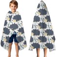 thumbnail image 3 of Black Cute Hedgehog Pattern Hooded Bath Towel，50"x30" for Ages 3 To 12 Kids, Quick Dry Lightweight Soft Microfiber Hood Beach Towel Cover Up for Kids, 3 of 7