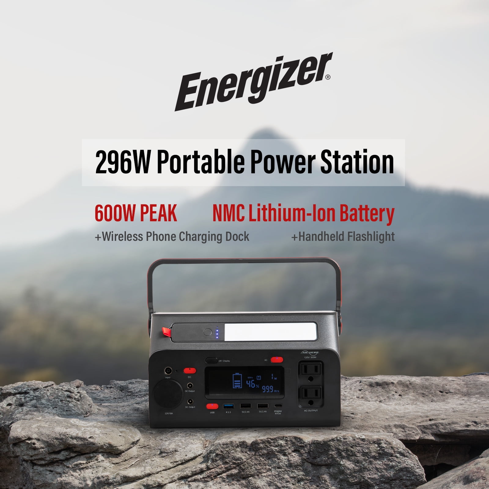 Energizer 300W Continuous / 600W Peak Portable Power Station