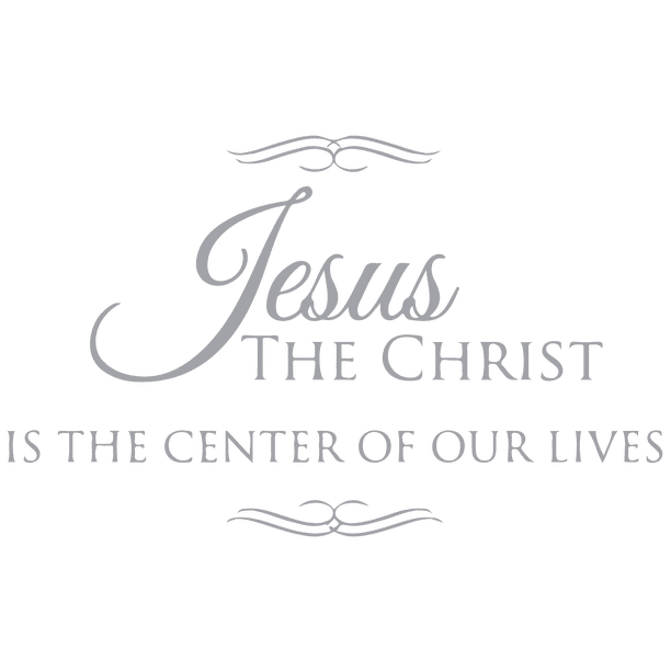 Jesus The Christ Is The Center Of Our Lives Vinyl Decal Sticker Quote Small Metallic Silver Walmart Com Walmart Com