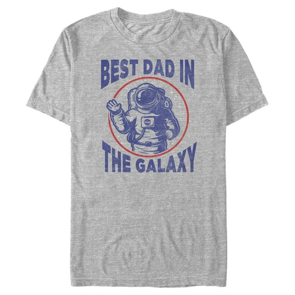 Men's NASA Astronaut Best Dad In the Galaxy  Graphic Tee Athletic Heather 3X Large