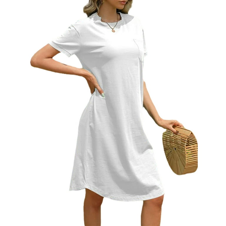 White t shirt midi dress cheap