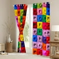thumbnail image 3 of jejeloiu Building Block Game Black Out Curtains,Colorful Geometric Brick Curtains Pack of 2 (42x63 Each),Toy Gaming Bedroom Curtains For Boys Kids,Ultra Soft Home Decor, 3 of 6
