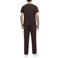thumbnail image 4 of Men's Nursing Scrubs Set 2 Piece V-Neck Short Sleeve Top and Pants with Multi Pockets for Doctor Hospital Work Uniform Coffee 2XL, 4 of 5