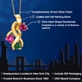 thumbnail image 2 of Gem Stone King 18K Yellow Gold Plated Silver Red Created Ruby and Pink Created Sapphire and Green Nano Emerald Pendant for Women (1.70 Cttw, Gemstone July Birthstone, Heart Shape 5MM, 18 inch Chain), 2 of 6