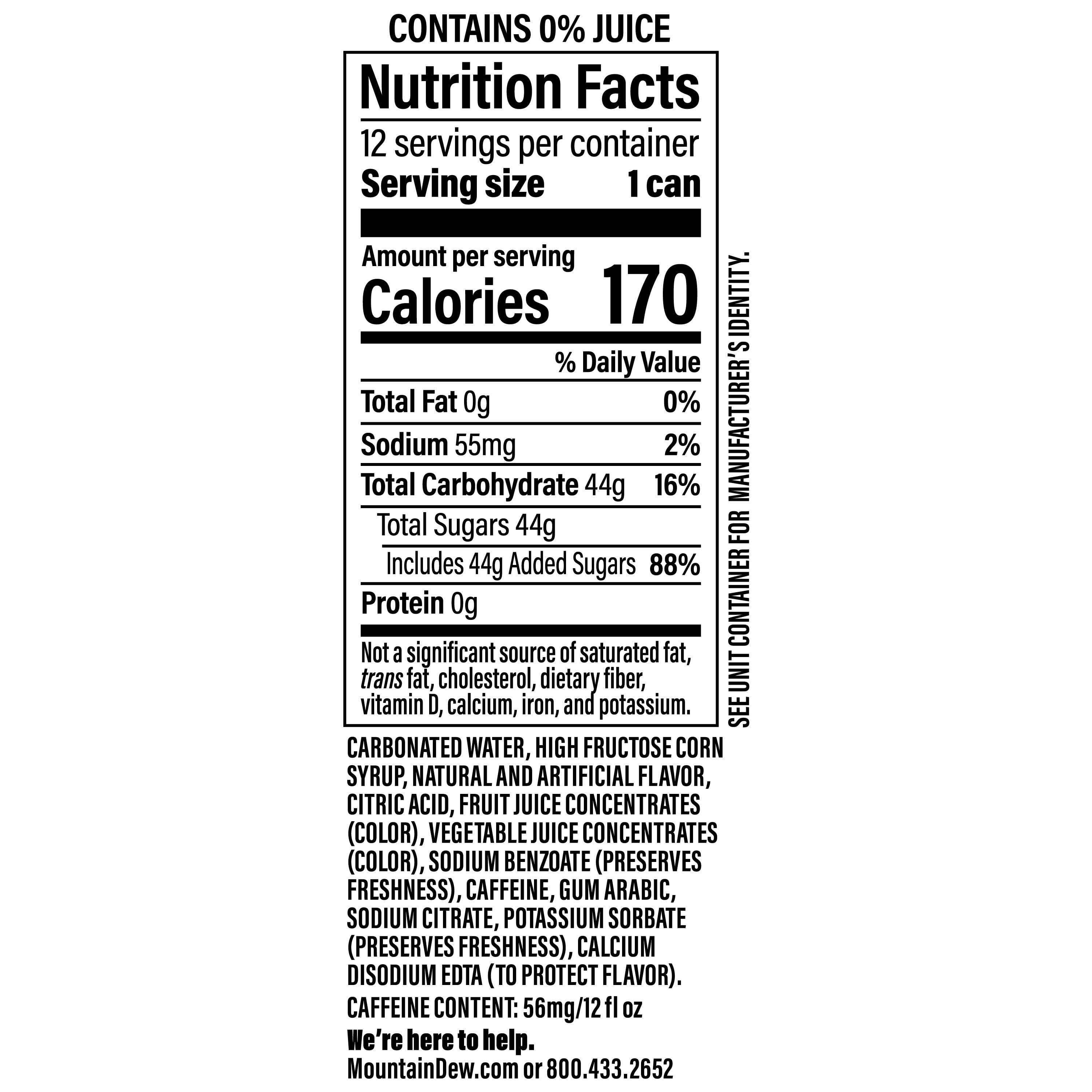 Mountain Dew Baja Blast Cabo Citrus, 12 fl oz 12 Pack Cans