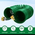 thumbnail image 2 of Automan Coil Manguera de jardín Manguera de agua rizada Eva de 25 pies con conectores de latón Manguera de agua de jardín con retroceso Incluye rociador de 7 funciones Manguera de bobina de jardín ret, 2 of 7
