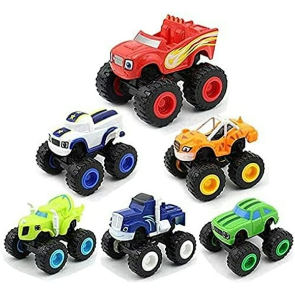 Flame Toy Cars, 6 Pack Kids Toy Car and Monster Machines Super Stunts Blaze Kids Truck Car Coll Gift For Child At Birthday Christmas Boys girls Toys