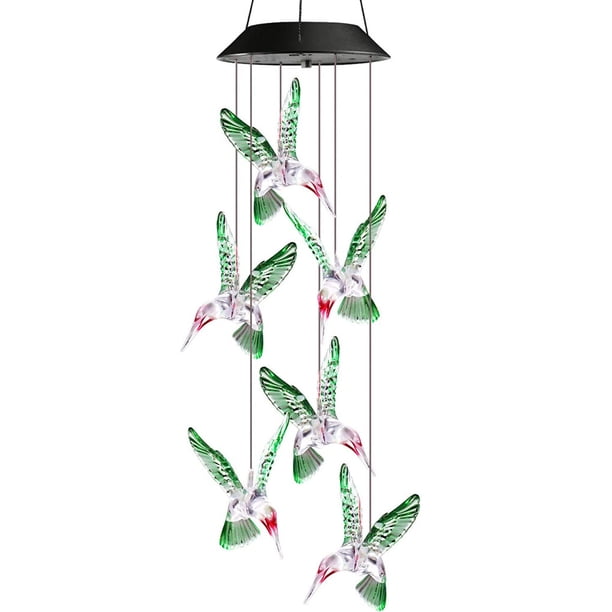 Matsuzay Luz colgante Cadena solar Cambio de color Animal Wind Chimes Lámpara LED STOCK Iluminación y accesorios Colibrí