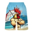 thumbnail image 5 of ZCFZJW Funny Chicken Print Beach Hawaiian Board Shorts for Men Big and Tall Regular Fit Casual Drawstring Elastic Quick Dry Swim Trunks with Pockets Multicolor#04 XXXL, 5 of 5